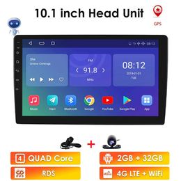 Actualice 10.1 pulgadas Android 10 Quad Core 1 + 16G Car Audio Multimedia Player Stereo 2DIN bluetooth WIFI GPS Nav Radio Video BT