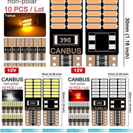 Mise à niveau 10 pièces T10 W5w LED 194 ampoule Canbus 12V 4014 24Smd 7000K blanc voiture Signal lumineux intérieur dôme lecture Tunk plaque d'immatriculation lampe