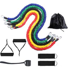 Upgrade 11 stks / set Stof Fitness Gym Resistance Bands Latex Buizen Pedaal Excerciser Workout Yoga Training Elastische Pull Touw
