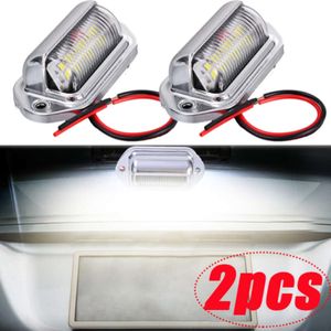 Mise à niveau 12-24V 6 LED feux de plaque d'immatriculation de voiture camion universel camion RV remorque Van feu arrière étanche lampe de signalisation ampoule d'éclairage blanc