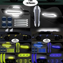 Upgrade 14-delige auto-reflecterende stickers Auto-styling Achteruitkijkspiegel Autostickers Veiligheidswaarschuwing Reflecterende autostrip Exterieuraccessoire