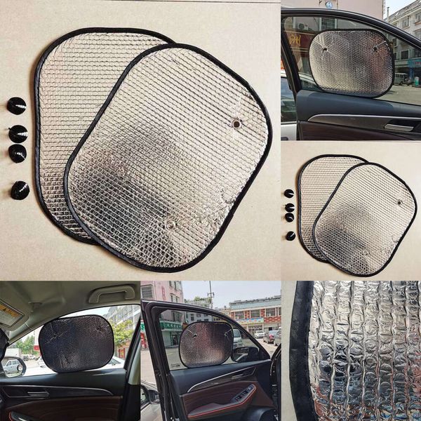 Actualización 1 par de visera UV para ventana de coche protector solar de verano protector solar aislamiento térmico almohadilla parasol lateral película de aluminio cortina burbuja de doble cara