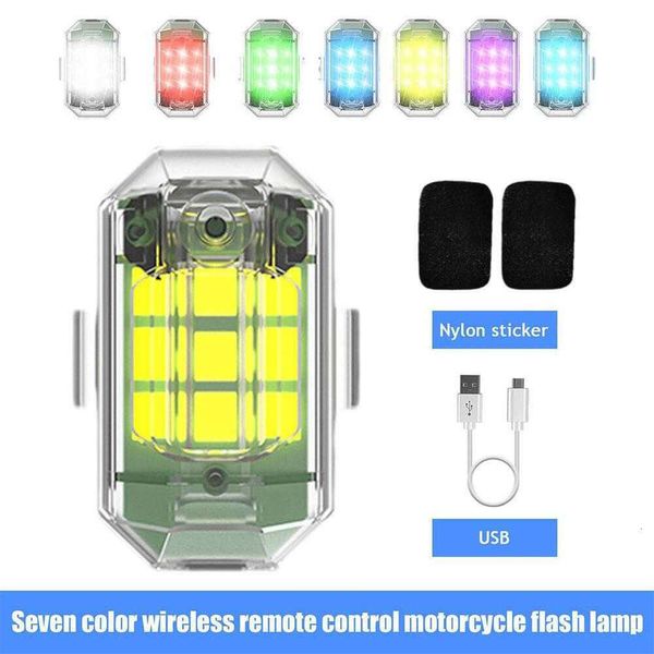 Mise à niveau 1Pc sans fil LED Drone lumière stroboscopique pour moto voiture vélo télécommande Anticollision voyant d'avertissement signal lumineux USB charge