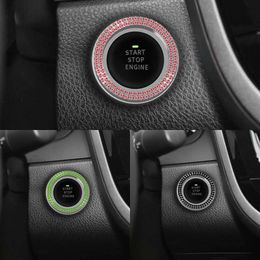 Upgrade 1 Stuks Auto One-Key Start Motor Ontsteking Stopknop Decoratie Cover Ring Handgemaakte Kristallen Sticker Auto Accessoires