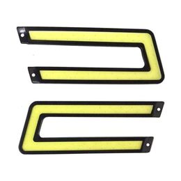 Mise à niveau 2/4 pièces 12V U forme feux de jour étanche DRL bande LED pour voiture lumières externes feu de signalisation antibrouillard universel