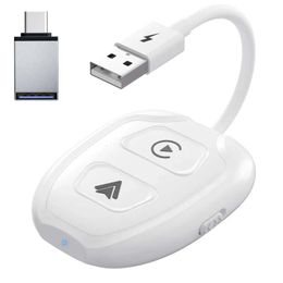 Actualice 2 en 1 para Android/Apple conectado a Carplay Wireless Adapter Wifi Dongle Plug and Play USB conectado