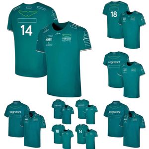 Mise à niveau 2023 T-shirt pour hommes officiels T-shirt Formule 1 Tapis de course d'équipe T-shirts F1 Polo Drivers 14 et 18 Jersey surdimensionné FXQB