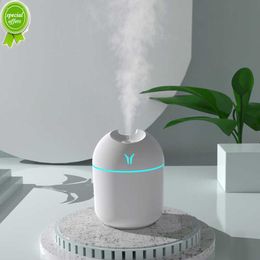 Mise à niveau 250ML Mini humidificateur d'air de voiture USB charge diffuseur d'air de bureau domestique grand fabricant de volume de brume avec lampe d'ambiance LED