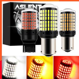 Mise à niveau 2 pièces 1156 BA15S P21W BAU15S PY21W 7440 W21W P21/5W 1157 BAY15D 7443 3157 ampoule LED 144smd CanBus, clignotant inversé