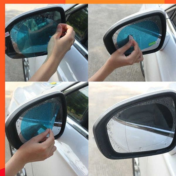 Mejora 2 uds Universal antiniebla antideslumbrante a prueba de lluvia personalización de automóviles espejo retrovisor cubierta de película piezas exteriores accesorios de vidrio para coche