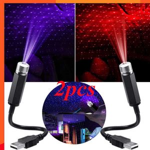 Upgrade 2X Romantisch LED Sterrenhemel Nachtlampje 5V USB Powered Galaxy Star Projector Lamp voor Autodak Kamer Plafond Decor Plug en Play