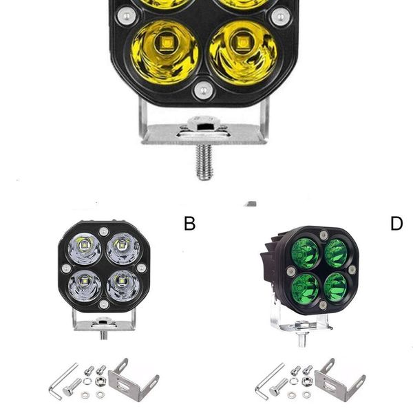 Barre lumineuse de travail Led améliorée de 3 pouces, 12V 24V, pour voiture, phare antibrouillard jaune, 4x4, motos tout-terrain, tracteurs, feux de conduite, tache carrée blanche H4w9