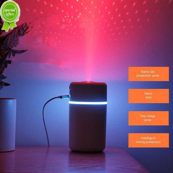 Mise à niveau 300 ml humidificateur d'air de voiture lampe de Projection de ciel étoilé diffuseur d'huile aromatique USB pulvérisateur de brume fraîche veilleuse colorée pour voiture à la maison