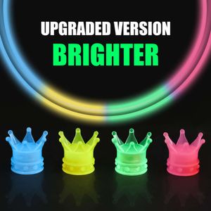 Upgrade 4/1PCS Lichtgevende Kroon Ventieldopjes voor Auto Motor Fietsband Decoratieve Stem Caps stofdicht Covers Fluorescerende Cap