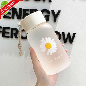 Upgrade 500 ml Plastic Stro Beker Leuke Daisy Bloem Beer Cup Transparante Waterflessen Cartoon Drinkware Frosted lekvrije Cup