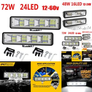 Mise à niveau de l'électronique automobile 2 pièces 72 W lampe de travail de voiture 4x4 24 LED barre de lampe de travail tout-terrain SUV ATV tracteur bateau camions pelle 12-60 V LED faisceau combiné