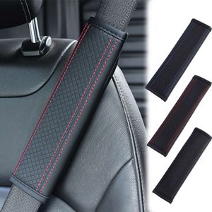 Actualización de cinturón de seguridad de cuero PU para coche, cubierta de hombro, protección transpirable, almohadillas para cinturón de seguridad, cojín, alfombrillas para el cuello, accesorios interiores de coche