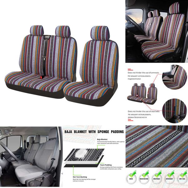 Actualización AUTOYOUTH cubierta de asiento de coche Color a rayas Iveco Daily 2 + 1 Ford Transit Sprinter 02 para un Opel Vivaro 2006