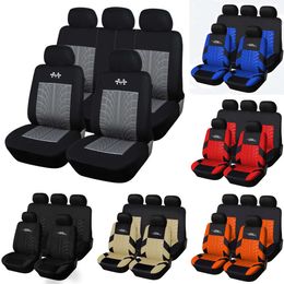 Juego de fundas de asiento AUTOYOUTH mejorado, Universal, se adapta a la mayoría de las cubiertas de coche con detalle de pista de neumáticos para Renault Logan 2 Sandero 2014-2019