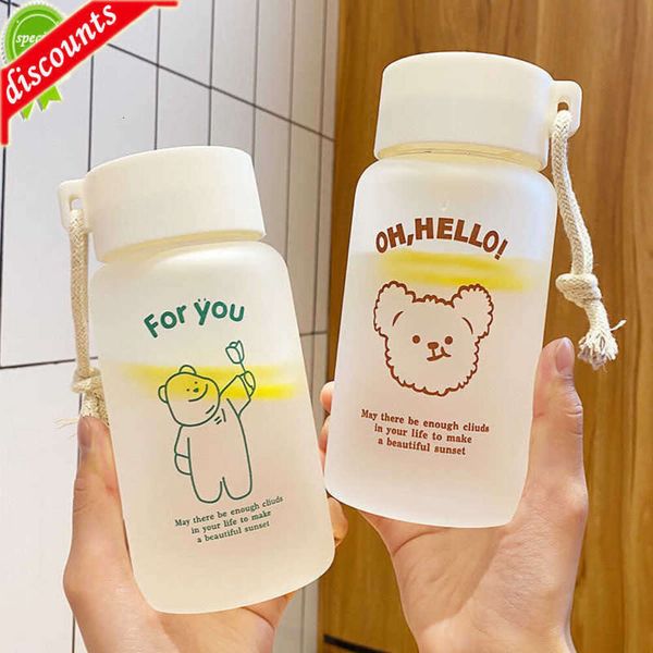 Gobelet ours amélioré pour l'été, bouteille d'eau d'extérieur Portable, tasse d'eau claire givrée, tasse cadeau Simple et fraîche pour étudiants masculins et féminins