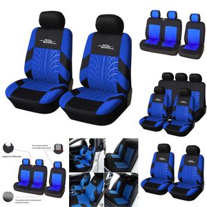 Actualización de fundas para asientos delanteros y traseros de coche, juego completo azul Universal Kia-Sportage Toyota-Camry para Hyundai-Ix35