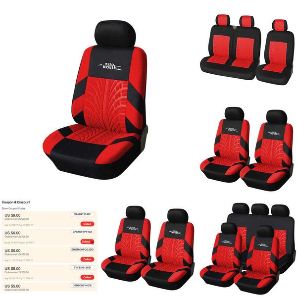 Juego completo de fundas para asientos delanteros de coche, color rojo, Universal, negro, Golf 5, para Mercedes W203