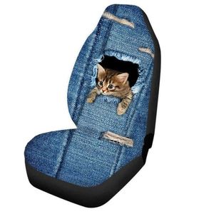 Mise à niveau housse de siège de voiture universelle Auto chat impression housse de siège Polyester fibre coussin de siège de voiture protecteur tapis accessoires