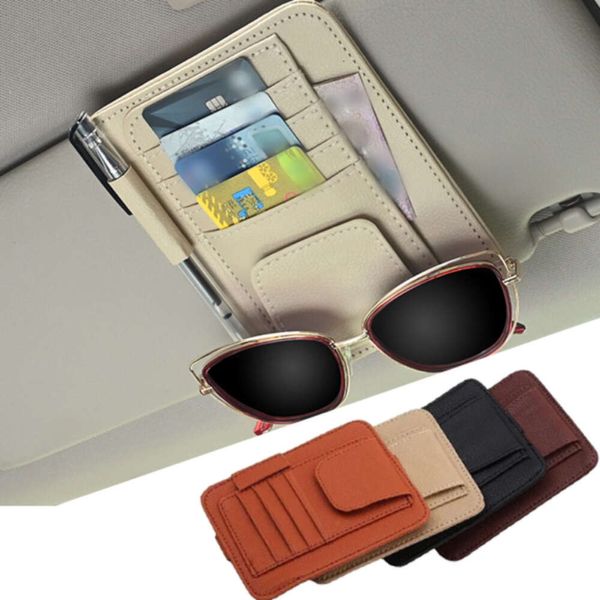 Mise à niveau du porte-cartes pour pare-soleil de voiture, organisateur automatique multi-poches, pochette de rangement de documents de voiture, porte-stylo, accessoires d'intérieur