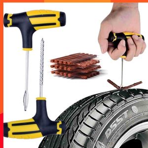 Upgrade autobandreparatietool Bandenreparatieset Studding Tool Set Auto Bike Tubeless band Band lekplug Garagegereedschap met rubberen strip