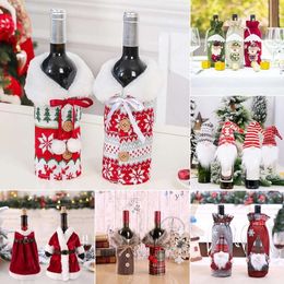 Mise à niveau de la couverture de bouteille de vin de Noël Décoration de joyeux Noël pour la maison 2023 Ornements de Noël Navid Cadeaux de Noël Bonne année 2023