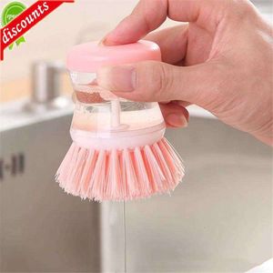 Brosse de nettoyage améliorée, Pot de lavage de cuisine, brosse à vaisselle avec distributeur de remplissage de savon liquide, brosse à vaisselle, accessoires de nettoyage de cuisine