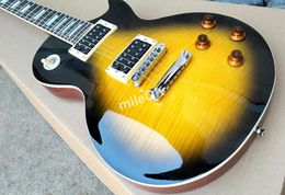 Mejora la guitarra eléctrica Lep estándar slash personalizada, guitarra LP Tiger Flame, ventas al por mayor