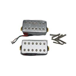 Mise à niveau des micros Humbucker chromés Vintage personnalisés 12 aimants 4C conducteur avec faisceau de câbles pour guitare Gibson 1 ensemble