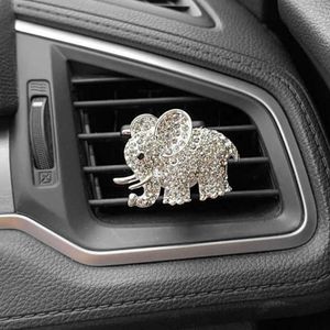 Mise à niveau du désodorisant en forme d'éléphant en diamant, Clip de sortie de ventilation automatique, parfum de Cologne, aromathérapie, décor de parfum, accessoires de voiture scintillants