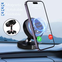 Mise à niveau du support de téléphone de voiture magnétique double face, support rotatif rond, support GPS à aimant puissant, support mobile de voiture pour iPhone 14 13 Samsung