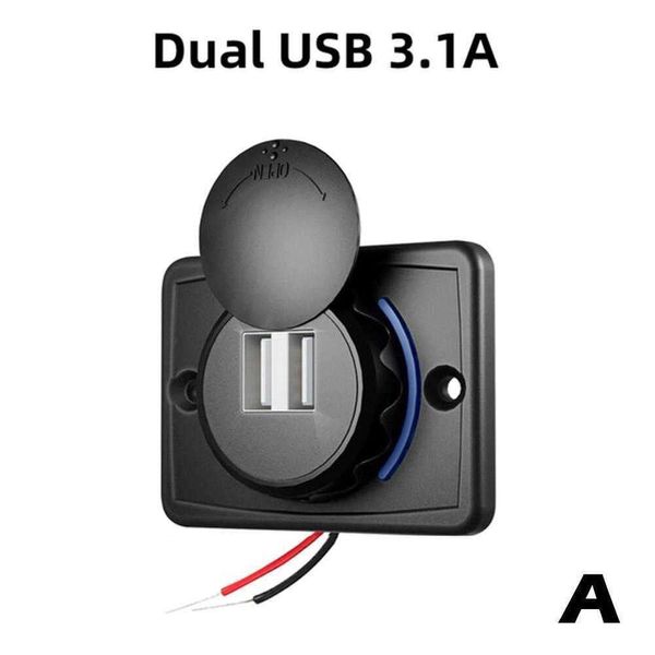Actualización de puerto USB Dual 36W Qc3.0 + cargador Pd, adaptador de enchufe de carga rápida para coche RV, toma de corriente impermeable para la mayoría de vehículos de 12V/24V