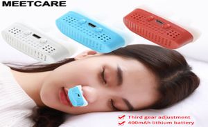 Upgrade Elektrische USB Anti Snuring CPAP Neus Stop ademhalingslucht Zuiveraar Sile Neus Clip Apneu Aidapparaat Verlichten Sleep3282577