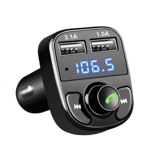 Mise à niveau du transmetteur FM Fm50 X8 modulateur Aux Kit de voiture Bluetooth récepteur audio de voiture mains libres Bluetooth lecteur Mp3 avec Charge rapide 3.1A double USB voiture C avec boîte