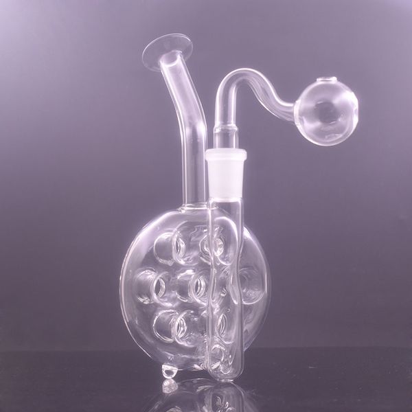 Mise à niveau du receveur de cendres de bang en verre Swiss Perc 14mm Percolateur dab rig Tuyaux de bongs en verre avec tuyau de brûleur à mazout en verre mâle et pièces à fumer