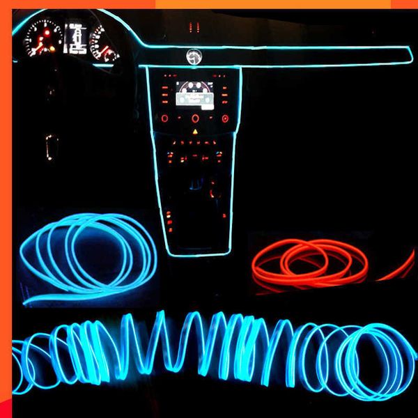 Actualización, gran oferta, 1M/2M/3M/5M, iluminación Interior del coche, tira de LED, decoración, guirnalda, cuerda de alambre, línea de tubo, luces de neón flexibles con unidad USB