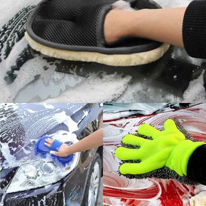 Mise à niveau de la vente chaude 2 en 1 fibre ultrafine Chenille microfibre gant de lavage de voiture gant support en maille douce sans rayures pour le lavage et le nettoyage de la voiture