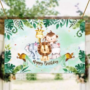 Upgrade Jungle Animal Backdrop Jungle Party Decoration Wild One Safari Birthday Decorations Baby Shower Boy Girl 1st Birthday Background