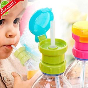 Bouchon de bouteille d'eau pour enfants, anti-déversement, jus, soda, bouteille d'eau, couvercle torsadé avec paille, boisson sûre, bouchon d'alimentation en paille pour enfants