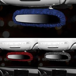 Mise à niveau en cuir voiture rétroviseur couverture charme cristal voiture miroir strass décoration Bling voiture Assessories intérieur pour les femmes