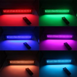 Upgrade LED Aquarium Light Vistanklamp met uitbreidbare beugels RGBW Timer Dimmer 0-100% Programmeerbaar 24/7 afstandsbediening