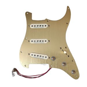 Mise à niveau chargée SSS panneau en aluminium guitare pickguard jaune Seymour Duncan SSL1 micros CTS Pots faisceau de soudage