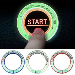 Upgrade Lichtgevende Ontstekingsknop Sticker Auto Styling Cirkel Startknop Decoratie Sleutel Cover Schakelaar Ontsteking Sleutelring Decor