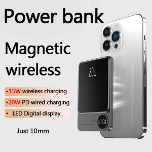 Upgrade Macsafe Power Bank Magnetic Wireless Power Bank Fast Charger For Iphone 12 13 14 Pro Max External Auxiliary Battery Pack