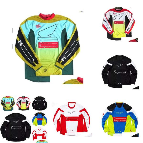 Mise à niveau des vêtements de moto Jersey Downhill Manches longues Motocross Polyester T-shirt à séchage rapide Le même style est personnalisé Drop Delivery AU Dhqeb