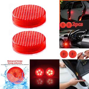 Mise à niveau, 2 pièces, LED d'ouverture de porte de voiture, avertissement de sécurité, Anti-collision, stroboscope rouge 3V, lumières d'alarme clignotantes universelles